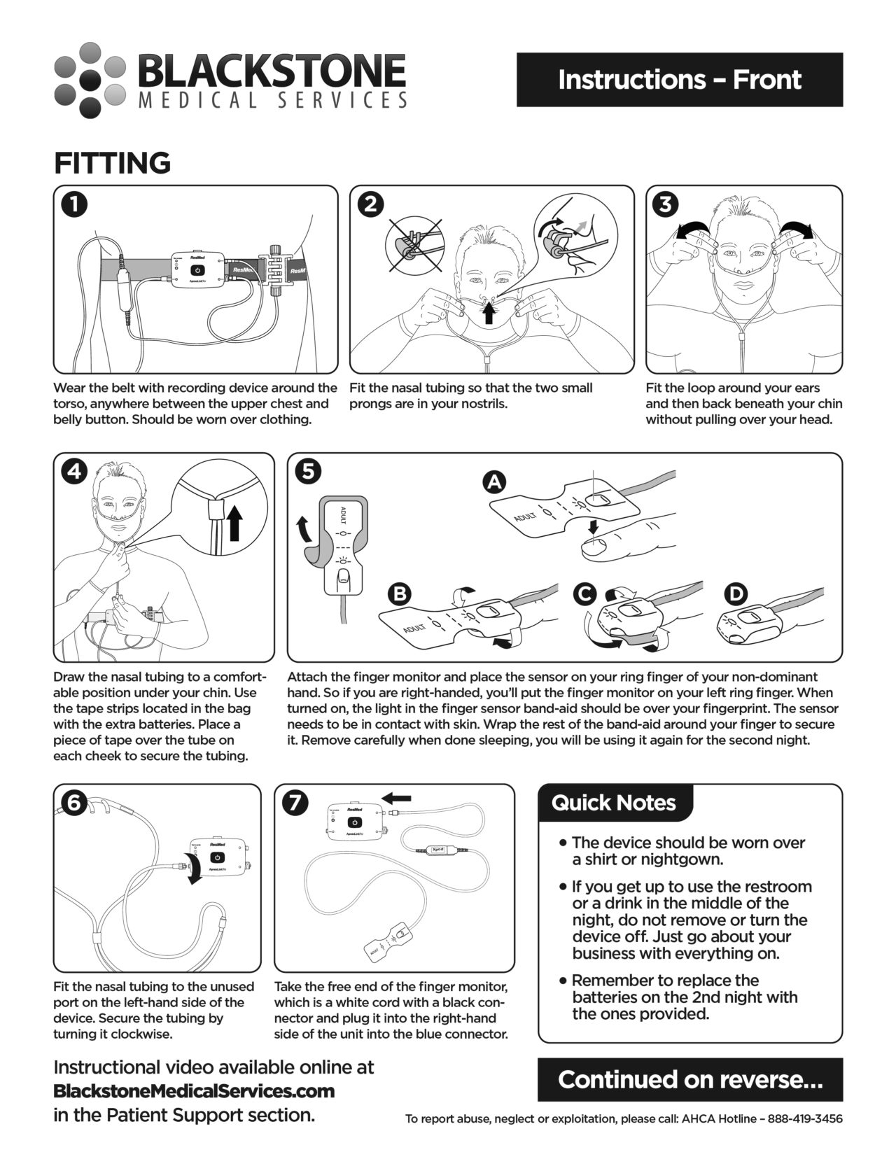 Instructions Blackstone Medical Services